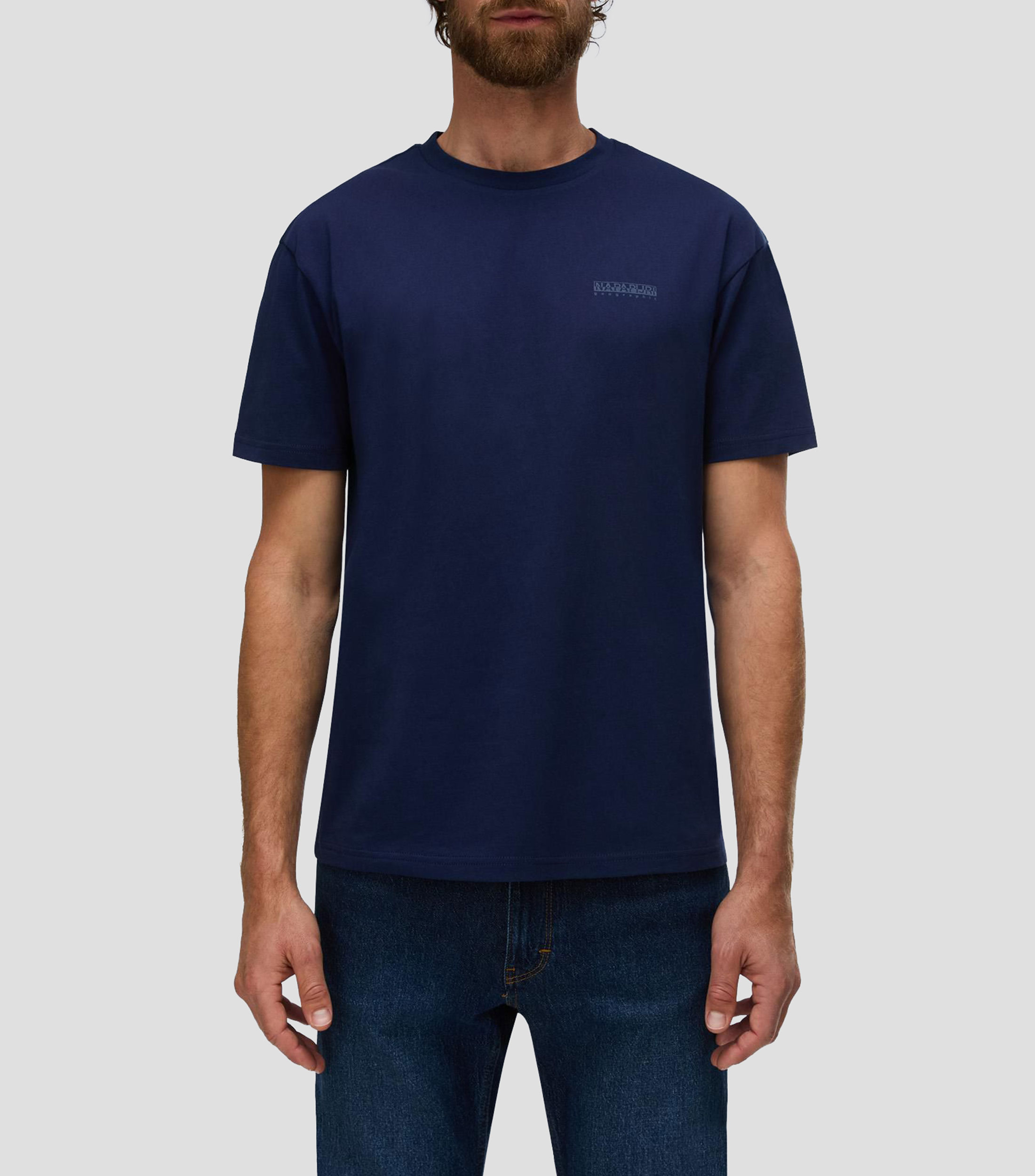 Playera cuello redondo manga corta estampada Hombre